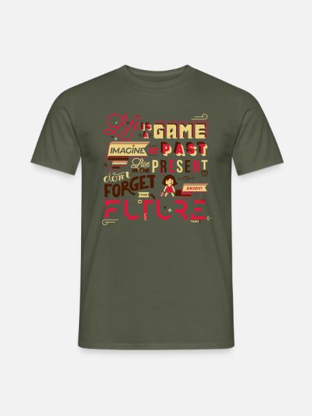 Life is a Game - T-shirt homme - vert militaire
