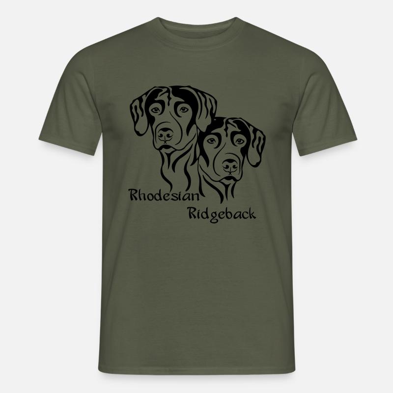 2 Rhodesian Ridgeback / helle Stoffe - Männer T-Shirt - Militärgrün