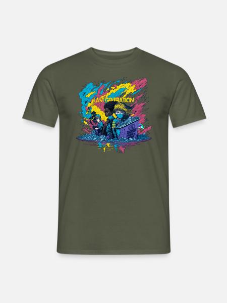 Peace Kids in Trash - Männer T-Shirt - Militärgrün