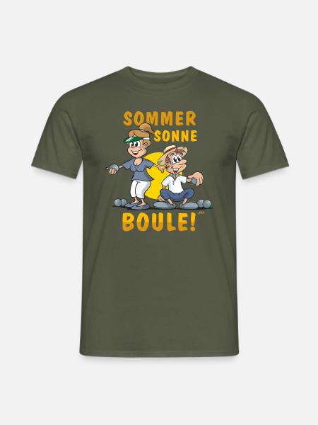 Cartoon Sommer Sonne Boule - Männer T-Shirt - Militärgrün