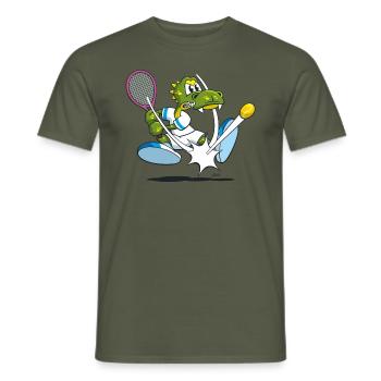 Tennis Krokodil - Männer T-Shirt - Militärgrün - Vorne - AI Model Male 178 light (178cm)