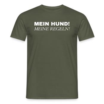 Mein Hund Meine Regeln - Männer T-Shirt - Militärgrün - Vorne - AI Model Male 178 light (178cm)