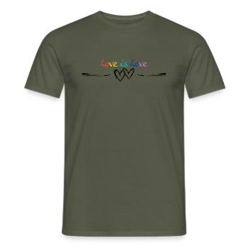 Herzen Symbol Hearts Love is love - Männer T-Shirt - Militärgrün - Vorne - AI Model Male 178 light (178cm)