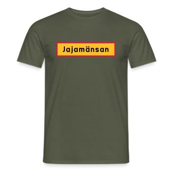 City sign 410x100px jajamansan - Men's T-Shirt - military green - Front - AI Model Male 178 light (178cm)