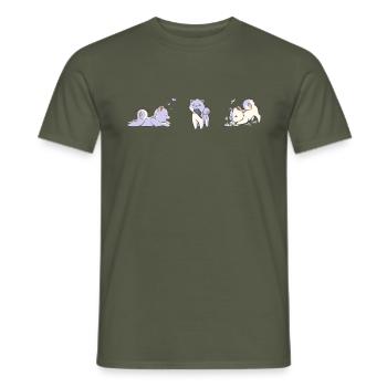 Shiba Inu Welpe 03 Creme Alle - Männer T-Shirt - Militärgrün - Vorne - AI Model Male 178 light (178cm)