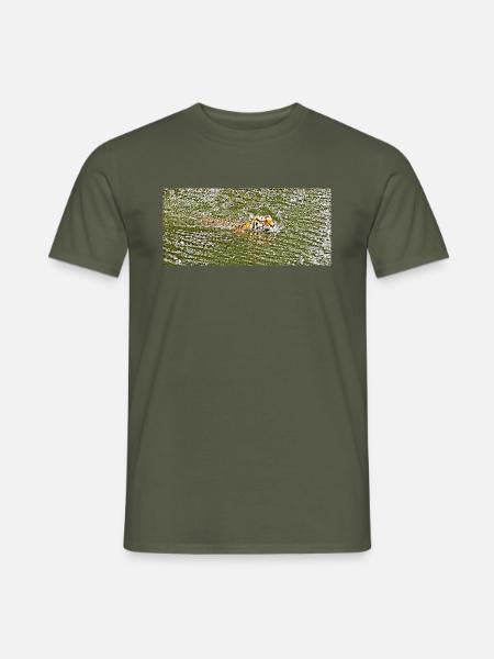 Das Sommerbad des Tigers - Männer T-Shirt - Militärgrün