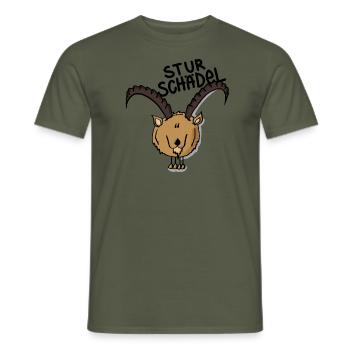 Steinbock Sturschädel - Männer T-Shirt - Militärgrün - Vorne - AI Model Male 178 light (178cm)