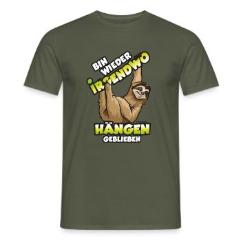 Lustiges Faultier mit Spruch - Männer T-Shirt - Militärgrün - Vorne - AI Model Male 178 light (178cm)