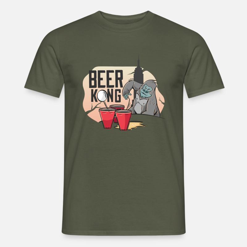 Bierpong King - Männer T-Shirt - Militärgrün
