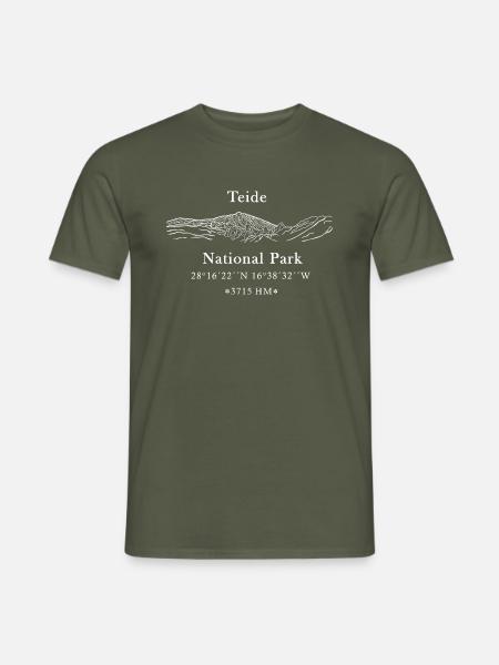 Teide National Park Teneriffa, weiß - Männer T-Shirt - Militärgrün