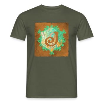 E 36 j - T-shirt homme - vert militaire - Devant - AI Model Male 178 light (178cm)