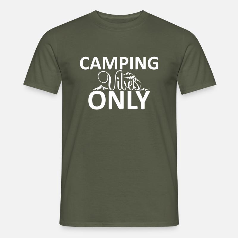Camping Vibes Only - Männer T-Shirt - Militärgrün