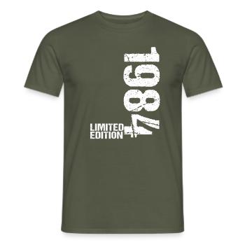 38e anniversaire 1984 - Idée cadeau disant cadeau - T-shirt homme - vert militaire - Devant - AI Model Male 178 light (178cm)