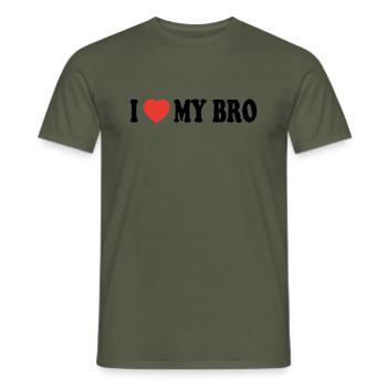 Love my Bro - Red heart Brother love - Männer T-Shirt - Militärgrün - Vorne - AI Model Male 178 light (178cm)