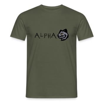 Wolf Wolf Alpha - Männer T-Shirt - Militärgrün - Vorne - AI Model Male 178 light (178cm)