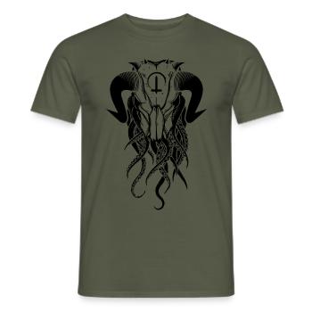 Cthulhu Schädel - Männer T-Shirt - Militärgrün - Vorne - AI Model Male 178 light (178cm)