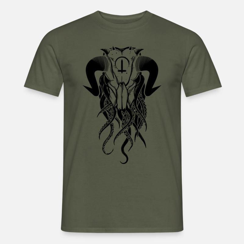 Cthulhu Schädel - Männer T-Shirt - Militärgrün
