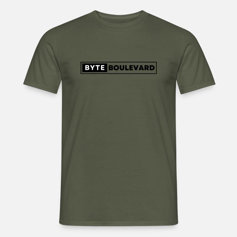 Byte Boulevard Schwarzes Logo - Männer T-Shirt - Militärgrün