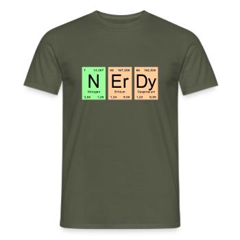 Periodensystem - NErDy - Männer T-Shirt - Militärgrün - Vorne - AI Model Male 178 light (178cm)