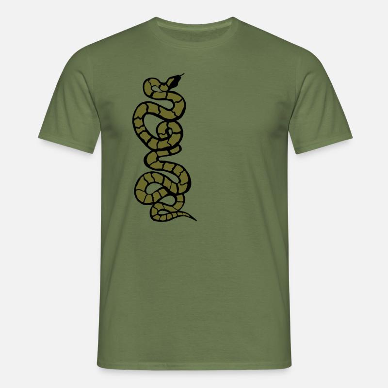 Schlange Python grün - Männer T-Shirt - Militärgrün