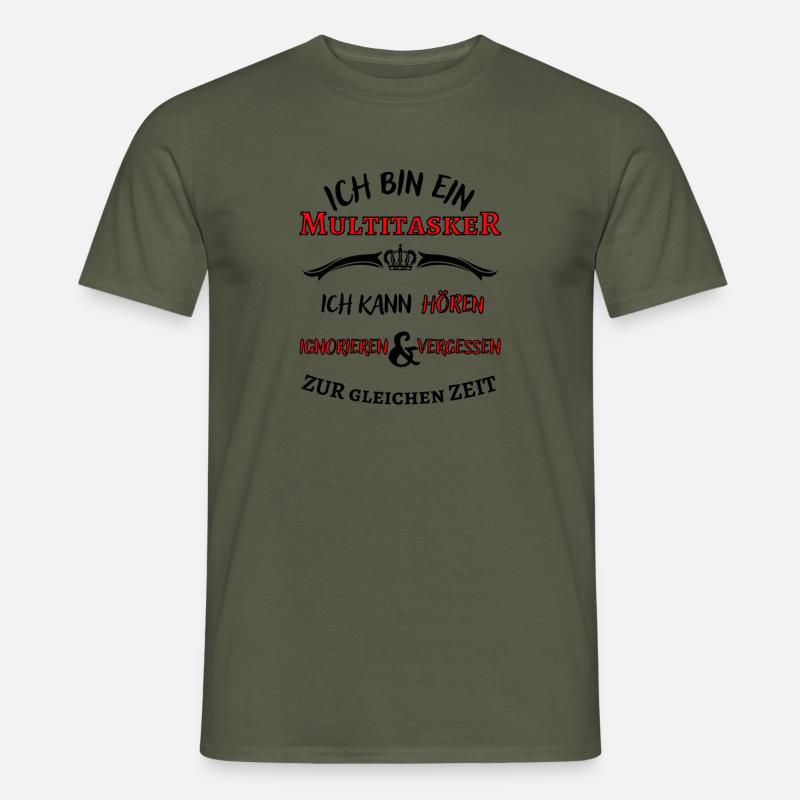 Ich bin ein Multitasker ... cooler Fun Spruch - Männer T-Shirt - Militärgrün