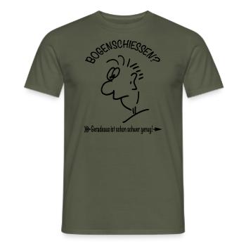 Archery straight ahead - Men's T-Shirt - military green - Front - AI Model Male 178 light (178cm)
