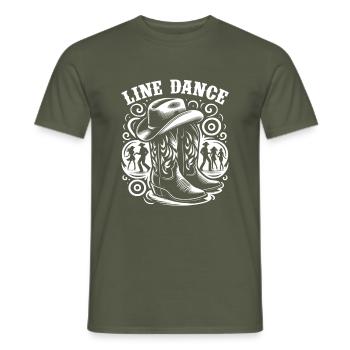 Line Dancing Country Dance - Line Dance Tanzen - Men's T-Shirt - military green - Front - AI Model Male 178 light (178cm)