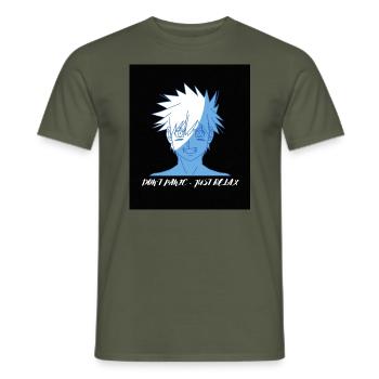 DON´T PANIC JUST RELAX - Männer T-Shirt - Militärgrün - Vorne - AI Model Male 178 light (178cm)