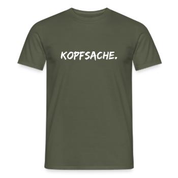 kopfsache - Männer T-Shirt - Militärgrün - Vorne - AI Model Male 178 light (178cm)