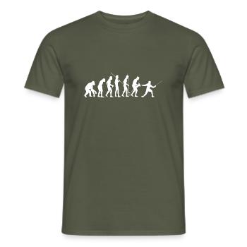 Fechten witziger lustige Fechter Spruch Kampfsport - Männer T-Shirt - Militärgrün - Vorne - AI Model Male 178 light (178cm)