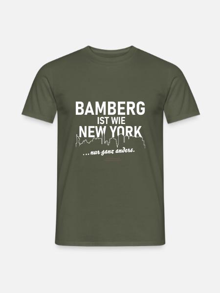 Bamberg ist wie New York - Männer T-Shirt - Militärgrün