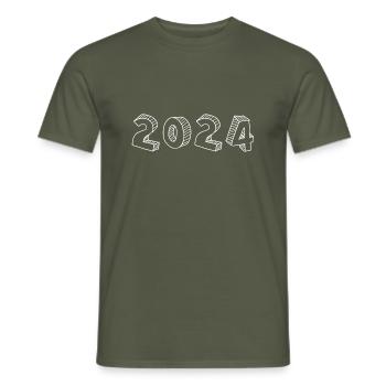 2024 - Männer T-Shirt - Militärgrün - Vorne - AI Model Male 178 light (178cm)