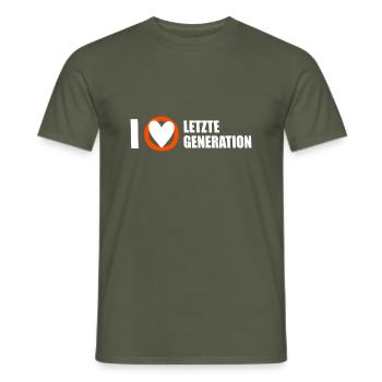 Letzte Generation - Design 3 - Männer T-Shirt - Militärgrün - Vorne - AI Model Male 178 light (178cm)