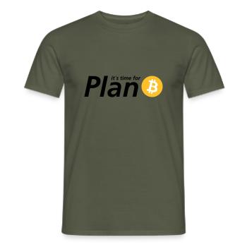 Time for plan B - Männer T-Shirt - Militärgrün - Vorne - AI Model Male 178 light (178cm)