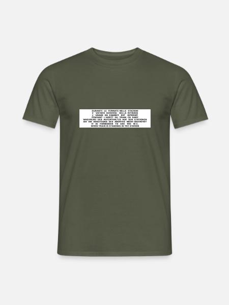 Scritta porta dei bagnidei vecchi treni - T-shirt uomo - verde militare