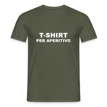 T shirt for aperitif - Men's T-Shirt - military green - Front - AI Model Male 178 light (178cm)
