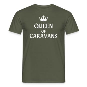 Queen Of Caravans - Für Frauen, die Wohnwagen lieben - Männer T-Shirt - Militärgrün - Vorne - AI Model Male 178 light (178cm)