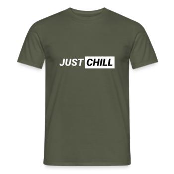 Just Chill! - Men's T-Shirt - military green - Front - AI Model Male 178 light (178cm)