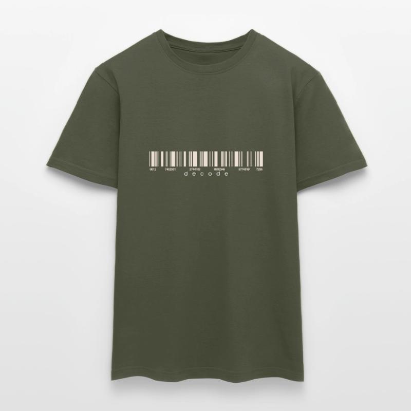 Code Strichcode Barcode Zahlen Einkauf Scan Männer T-Shirt