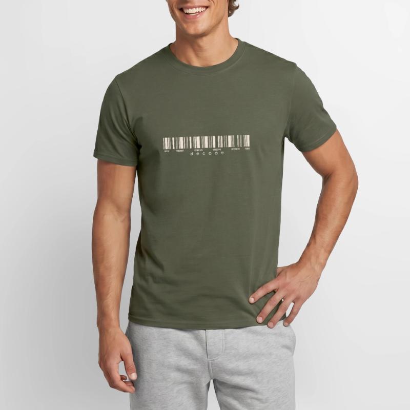 Code Strichcode Barcode Zahlen Einkauf Scan Männer T-Shirt