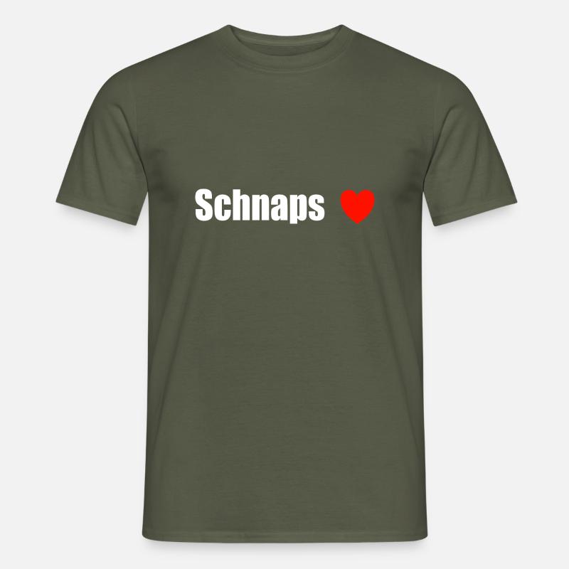 Schnapsliebe - Männer T-Shirt - Militärgrün