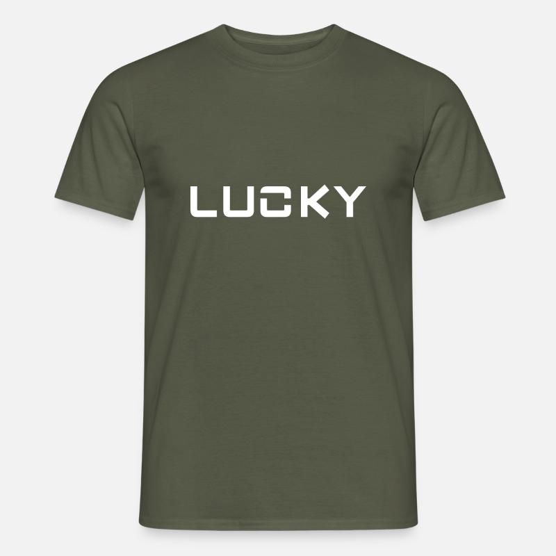 lucky - einfach glücklich - Männer T-Shirt - Militärgrün