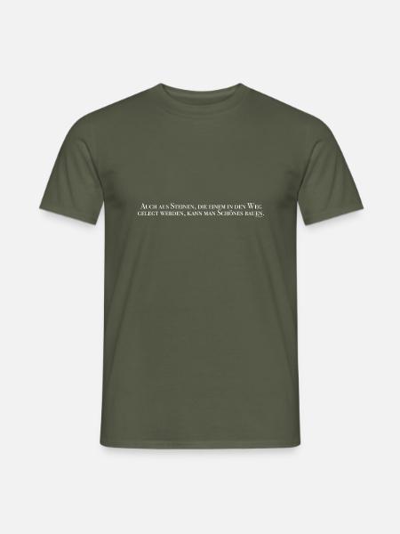 Goethe Zitat: Steine - Männer T-Shirt - Militärgrün