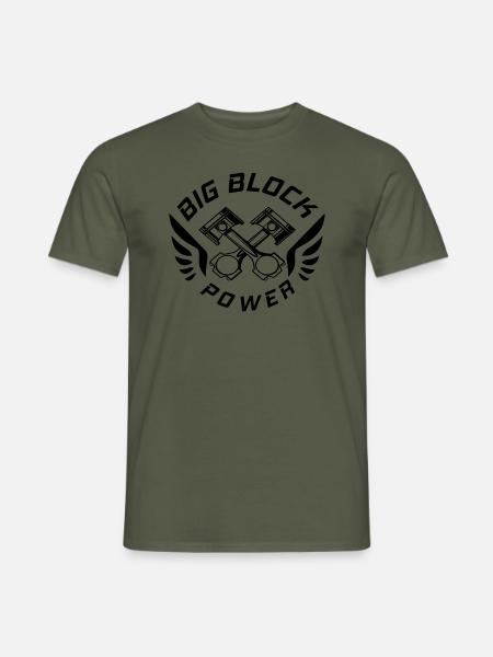 V8 Motor Engine US Car Muscle Car Hubraum 5 Liter - Männer T-Shirt - Militärgrün