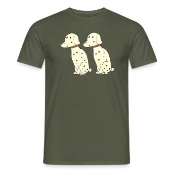 dalmatiner doppelt - Männer T-Shirt - Militärgrün - Vorne - AI Model Male 178 light (178cm)