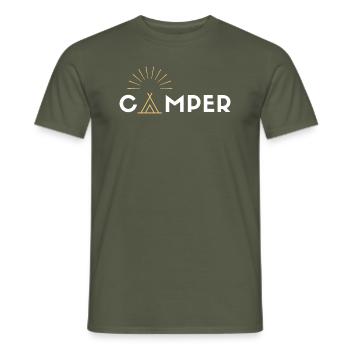 CAMPER - Männer T-Shirt - Militärgrün - Vorne - AI Model Male 178 light (178cm)