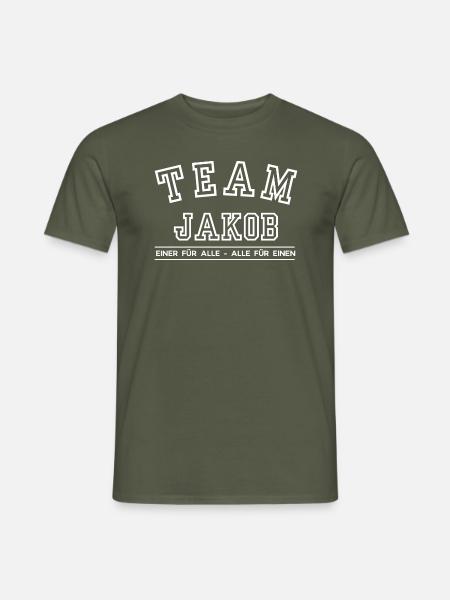 Team Jakob Familie Nachname Einer für Alle - Männer T-Shirt - Militärgrün