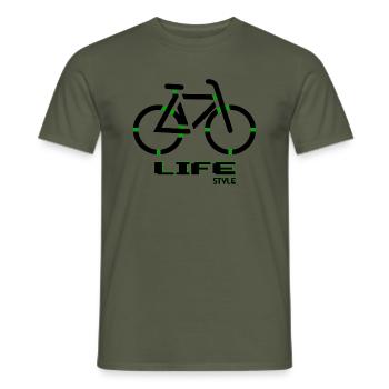 Bike - T-shirt homme - vert militaire - Devant - AI Model Male 178 light (178cm)