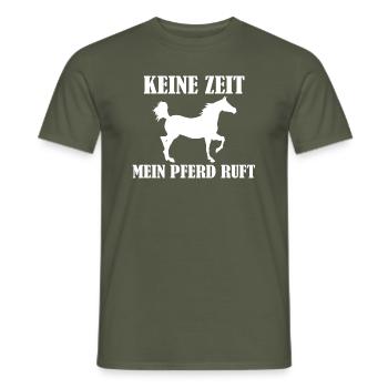 Pferd - Männer T-Shirt - Militärgrün - Vorne - AI Model Male 178 light (178cm)