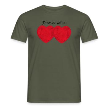 Amour pour toujours - T-shirt homme - vert militaire - Devant - AI Model Male 178 light (178cm)